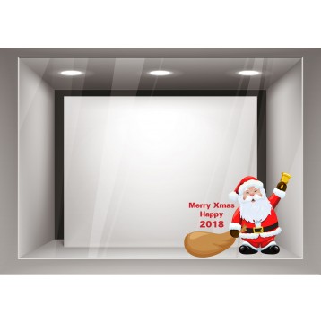 Αυτοκόλλητα Βιτρίνας Χριστούγεννα-Άγιος Βασίλης με τα δώρα του xmas14