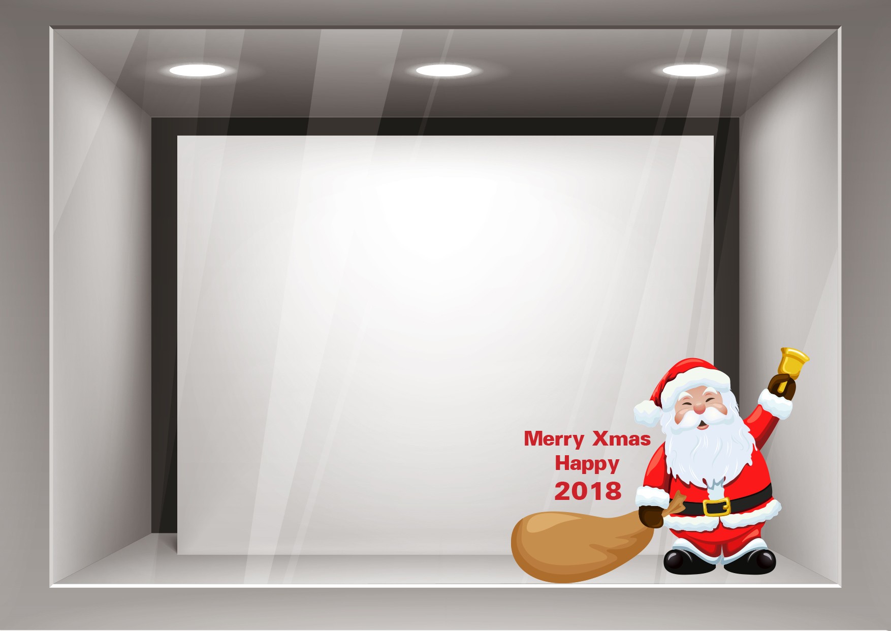 Αυτοκόλλητα Βιτρίνας Χριστούγεννα-Άγιος Βασίλης με τα δώρα του xmas14