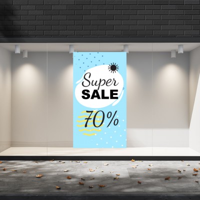 Summer Sales  01 Εκπτωτικά  Αυτοκόλλητα Βιτρίνας - Super Sale