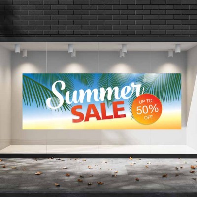 Summer Sales  20 Εκπτωτικά  Αυτοκόλλητα Βιτρίνας - Φοίνικες