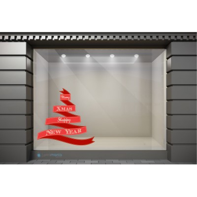 XSM020 Χριστουγεννιάτικα Αυτοκόλλητα Βιτρίνας / Τοίχου - Merry Xmas