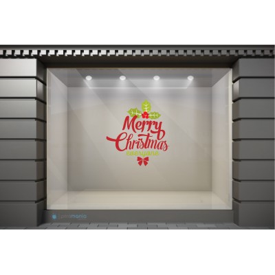 XSM040 Χριστουγεννιάτικα Αυτοκόλλητα Βιτρίνας / Τοίχου - Γιορτινές Ευχές