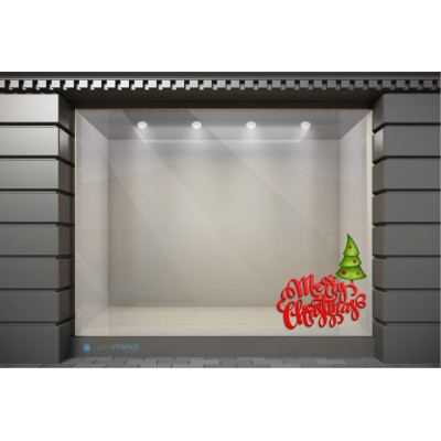 XSM045 Χριστουγεννιάτικα Αυτοκόλλητα Βιτρίνας / Τοίχου - Merry Christmas