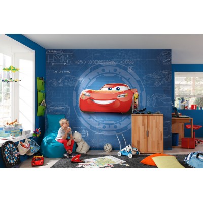 Φωτοταπετσαρία τοίχου παιδική με Αυτοκίνητα McQueen DISNEY Cars 3 Blueprint 368x254cm