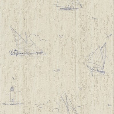 Ταπετσαρία τοίχου Rasch Aqua Relief IV 826203 Απομίμηση ξύλου Θαλλασινά σκίτσα 10,05x0,53