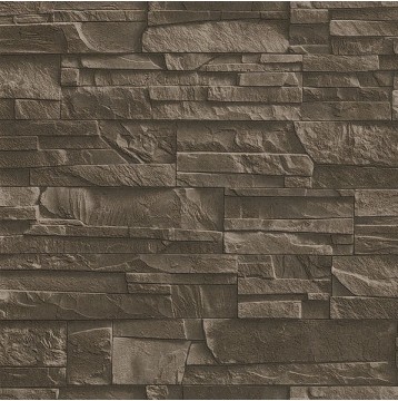 Ταπετσαρία τοίχου Rasch  Σκούρο Καφέ  Απομίμηση Πέτρας 10,05x0,53