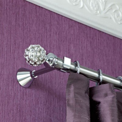 Inox κουρτινόξυλο Diamond Φ25 160cm με Swarovski by Aslanis