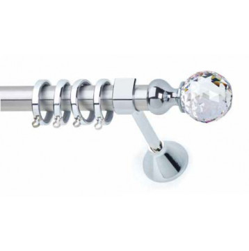 Inox Κουρτινόξυλο 8558 με Swarovski Φ25 160cm