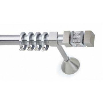 Inox Κουρτινόξυλο Leader Strass με Swarovski Φ25 160cm