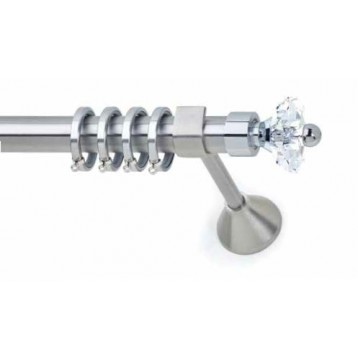 Inox Κουρτινόξυλο Philosophy με Swarovski Φ25 160cm