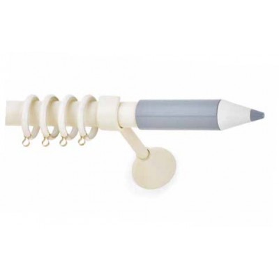 Μεταλλικό  Σφυρήλατο παιδικό κουρτινόξυλο  Pencil εκρου-γκρί Φ25 160cm