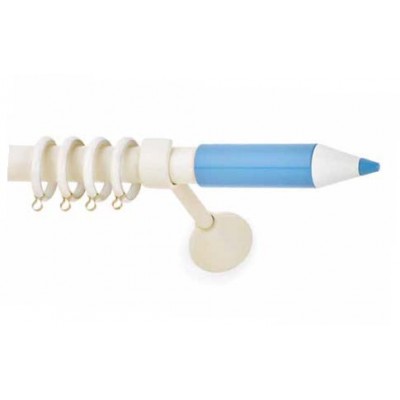Μεταλλικό  Σφυρήλατο παιδικό κουρτινόξυλο Pencil εκρου-μπλε Φ25 160cm