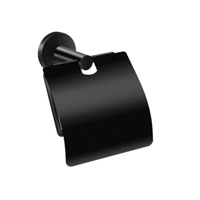 Χαρτοθήκη μπάνιου με καπάκι Twist Sanco 14317-M116 μαύρο ματ 