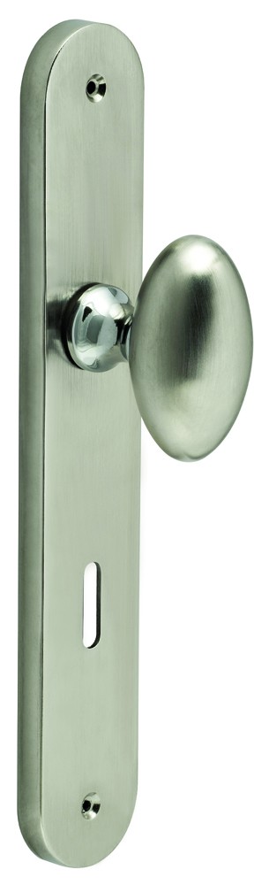 Πόμολο πόρτας με πλάκα στρογγυλό Viometale 06.180 νίκελ ματ/χρώμιο