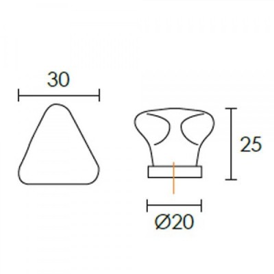 Πομολάκι επίπλων Conset C1071 τρίγωνο πορσελάνη