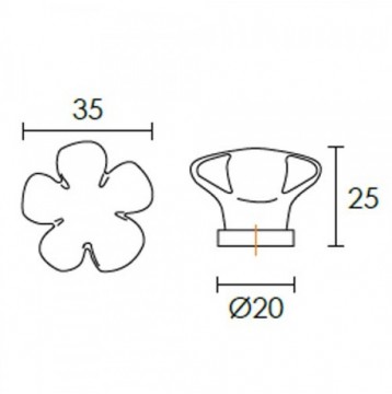 Πομολάκι επίπλων Conset C1079 λουλούδι πορσελάνη