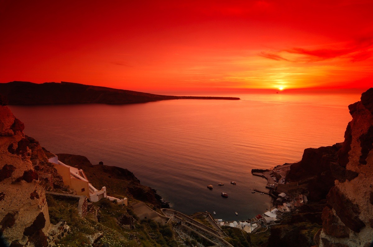 Ρόλερ - Ρολοκουρτίνα Σχέδιο Ελλάδα - Τουρισμός 1 Ηλιοβασίλεμα στην Σαντορίνη