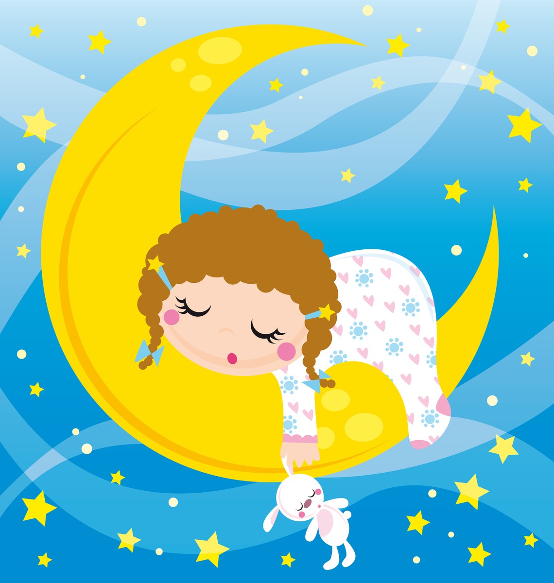 Ребенок спит на Луне