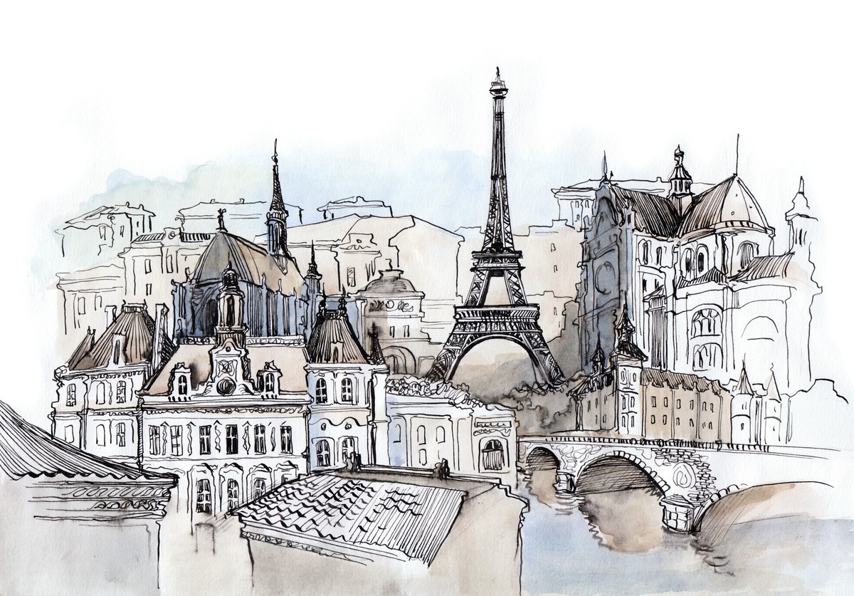 Ταπετσαρία Πόλεις - Αξιοθέατα 19 Παρίσι Γκραβούρα
