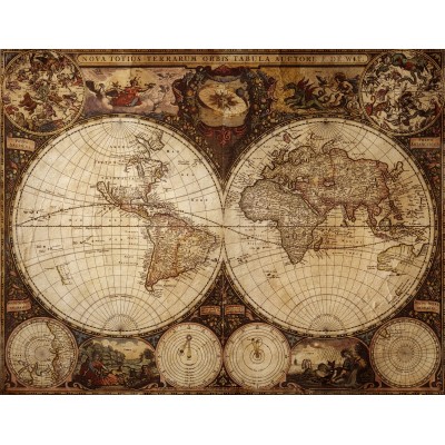 Ταπετσαρία Χάρτες - Πυξίδα - Ρολόγια 12 Παγκόσμιος χάρτης ισημερινός