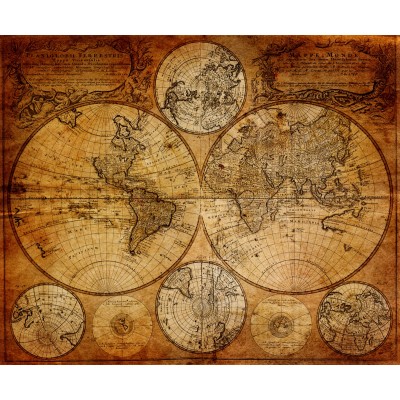 Ρόλερ - Ρολοκουρτίνα Σχέδιο Χάρτες - Πυξίδα - Ρολόγια 9 Vintage χάρτης