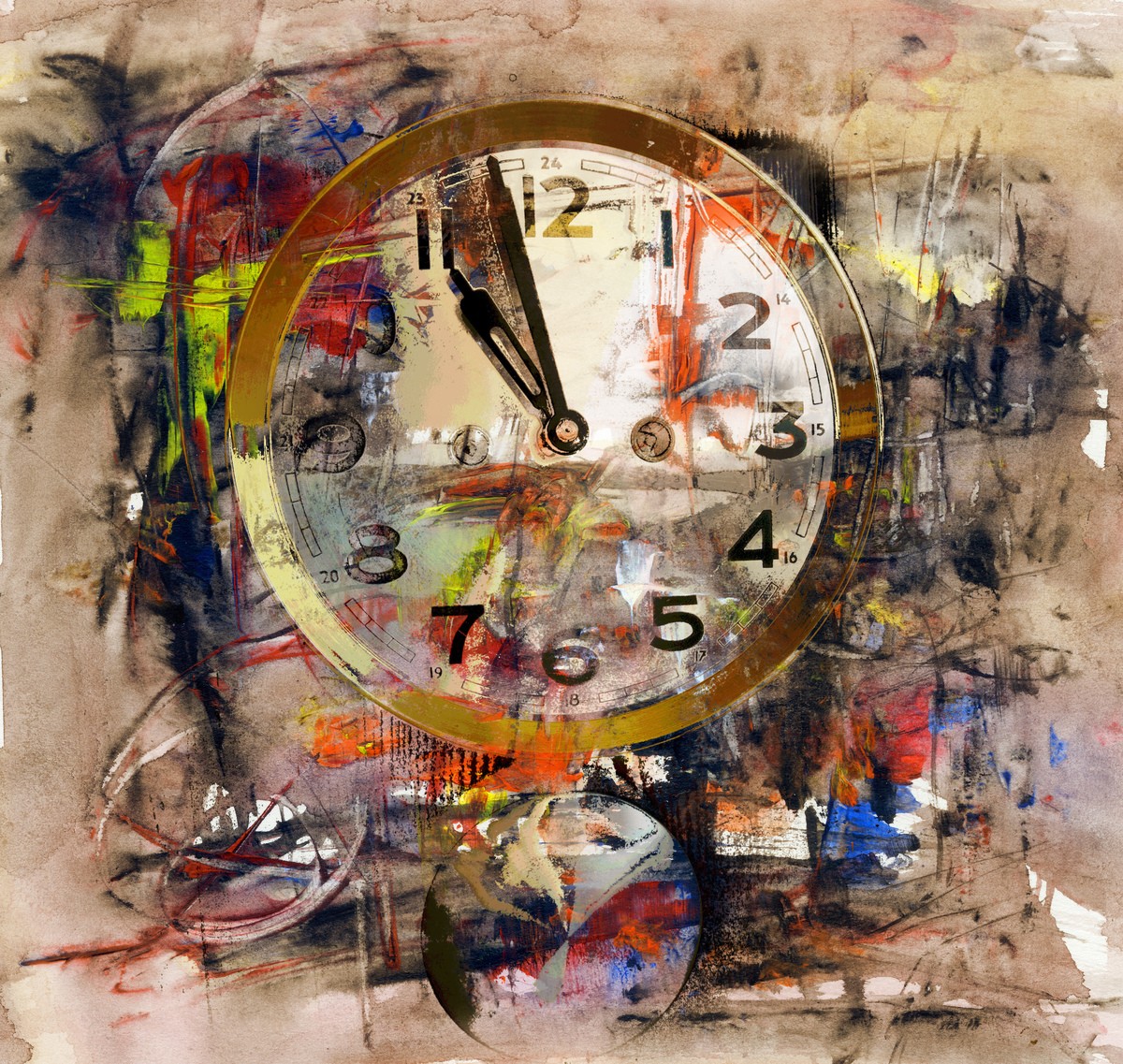 Часы в абстрактной живописи