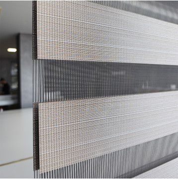 Διπλό ρόλερ Zebra TRB11 Μπεζ-Χρυσό με ανάγλυφη μαύρη γραμμή στο δίχτυ ΖΑ16