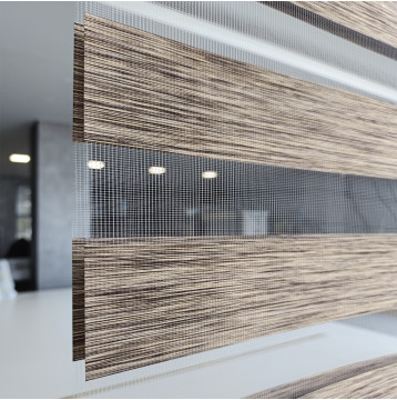 Διπλό ρόλερ Zebra 87-V5 Καφέ Απομίμηση Ξύλου ΖΑ37