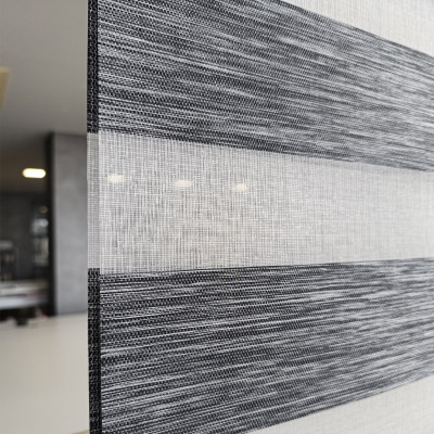 Διπλό ρόλερ Zebra V9 Γκρι-Ασημί με δίχτυ τύπου λινό ΖΑ20