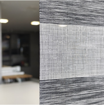 Διπλό ρόλερ Zebra V9 Γκρι-Ασημί με δίχτυ τύπου λινό ΖΑ20