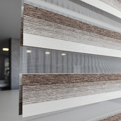 Διπλό ρόλερ Zebra 71-V3 Μπεζ-Καφέ Ρίγα ΖΑ38