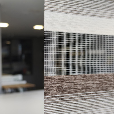 Διπλό ρόλερ Zebra 71-V3 Μπεζ-Καφέ Ρίγα ΖΑ38