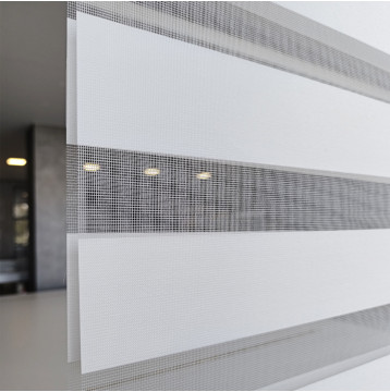 Διπλό ρόλερ Zebra Ελεγχόμενης σκίασης ZS 14 Λευκό  Πάγου Anartisi