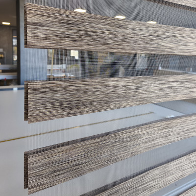 Διπλό ρόλερ Zebra 87-V5 Καφέ Απομίμηση Ξύλου