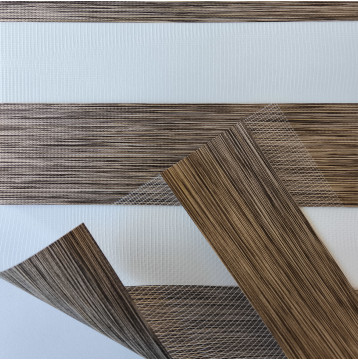 Διπλό ρόλερ Zebra 87-V5 Καφέ Απομίμηση Ξύλου