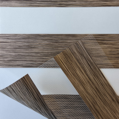 Διπλό ρόλερ Zebra 87-V5 Καφέ Απομίμηση Ξύλου