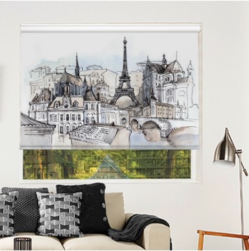 Ρόλερ Μερικής Συσκότισης CI0017 Πόλη- Παρίσι Πύργος του Άιφελ, ζωγραφική