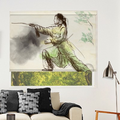 Ρόλερ Ολικής Συσκότισης/Blackout PA0042 Πίνακες ζωγραφικής-Κινέζος πολεμιστής