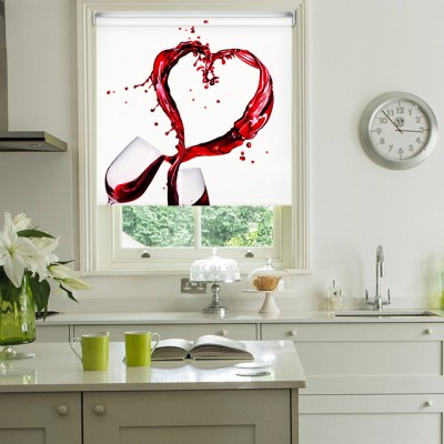Ρόλερ Ψηφιακής Εκτύπωσης Μερικής Συσκότισης K25 Kitchen-Κουζίνα Κρασί Καρδιά