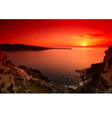 Ρόλερ Μερικής Συσκότισης GI0002 Ελληνικά Νησιά-Ηλιοβασίλεμα στην Σαντορίνη