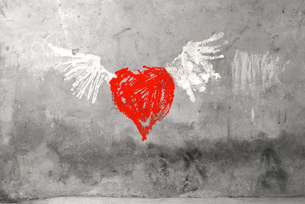 Ταπετσαρία τοίχου Απομιμήσεις Υλικών - Γκράφιτι 117 Φτερωτός Έρωτας